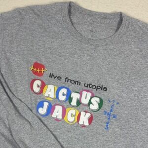 Travis Scott Cactus Jack Shirt Mens Medium Gray Live From Utopia Long‎ Sleeve